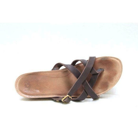 ugg sandals wedges wedged  brown strappy womens 9 - Picture 2 of 6